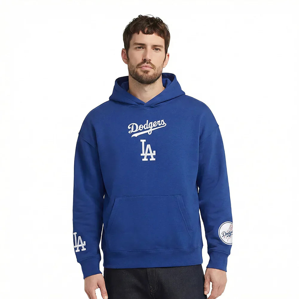 Pro Standard La Dodgers Wingspan Drop Shoulder Hoodie - Dark Blue Denim Exchange
