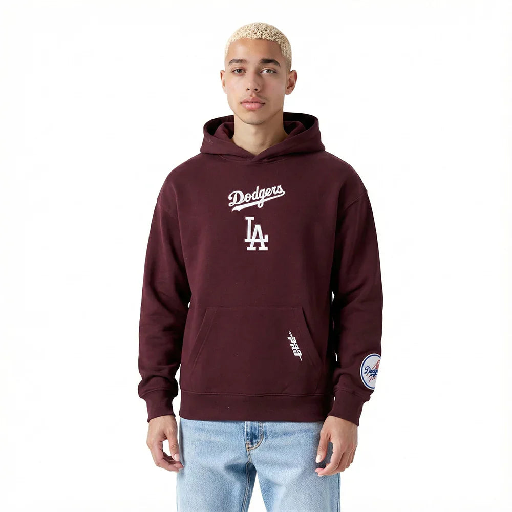 Pro Standard La Dodgers Wingspan Drop Shoulder Hoodie - Wine Denim Exchange