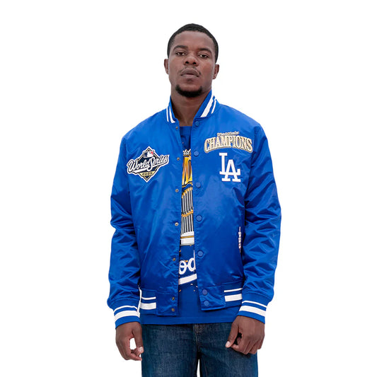Pro Standard LA Dodgers World Series Satin Jacket - Royal Denim Exchange