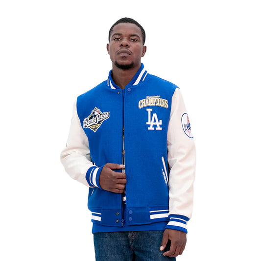 Pro Standard LA Dodgers World Series Wool Varsity Jacket - Royal Blue Denim Exchange