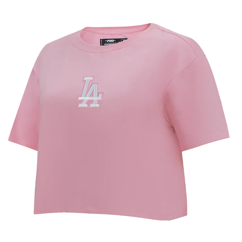 Pro Standard Womens LA Dodgers Wingspan Boxy Tee  - Pink Denim Exchange