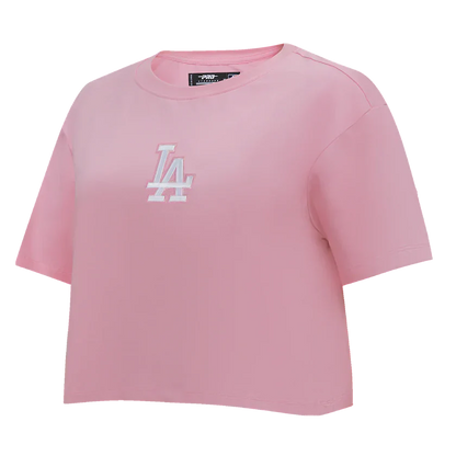 Pro Standard Womens LA Dodgers Wingspan Boxy Tee  - Pink Denim Exchange