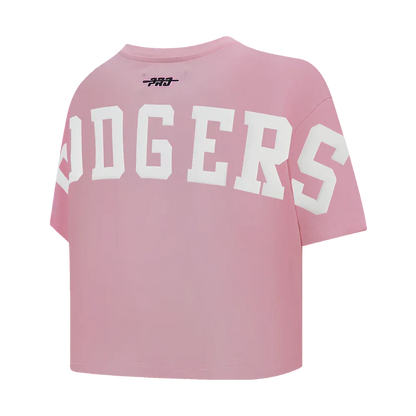Pro Standard Womens LA Dodgers Wingspan Boxy Tee  - Pink Denim Exchange