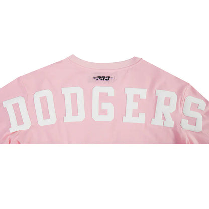 Pro Standard Womens LA Dodgers Wingspan Boxy Tee  - Pink Denim Exchange