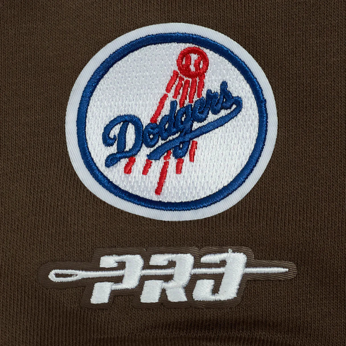 Pro Standard Womens LA Dodgers Cropped Wingspan Crewneck - Brown Denim Exchange