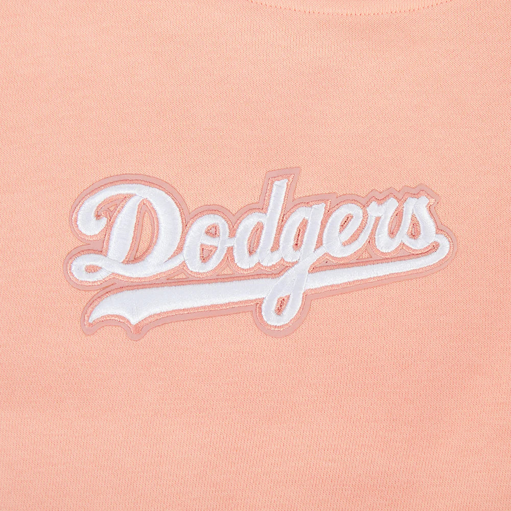 Pro Standard Womens LA Dodgers Cropped Wingspan Crewneck - Guava Denim Exchange