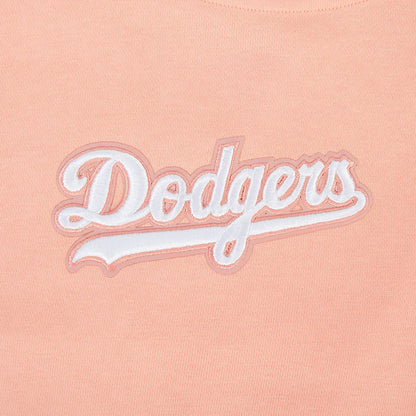 Pro Standard Womens LA Dodgers Cropped Wingspan Crewneck - Guava Denim Exchange