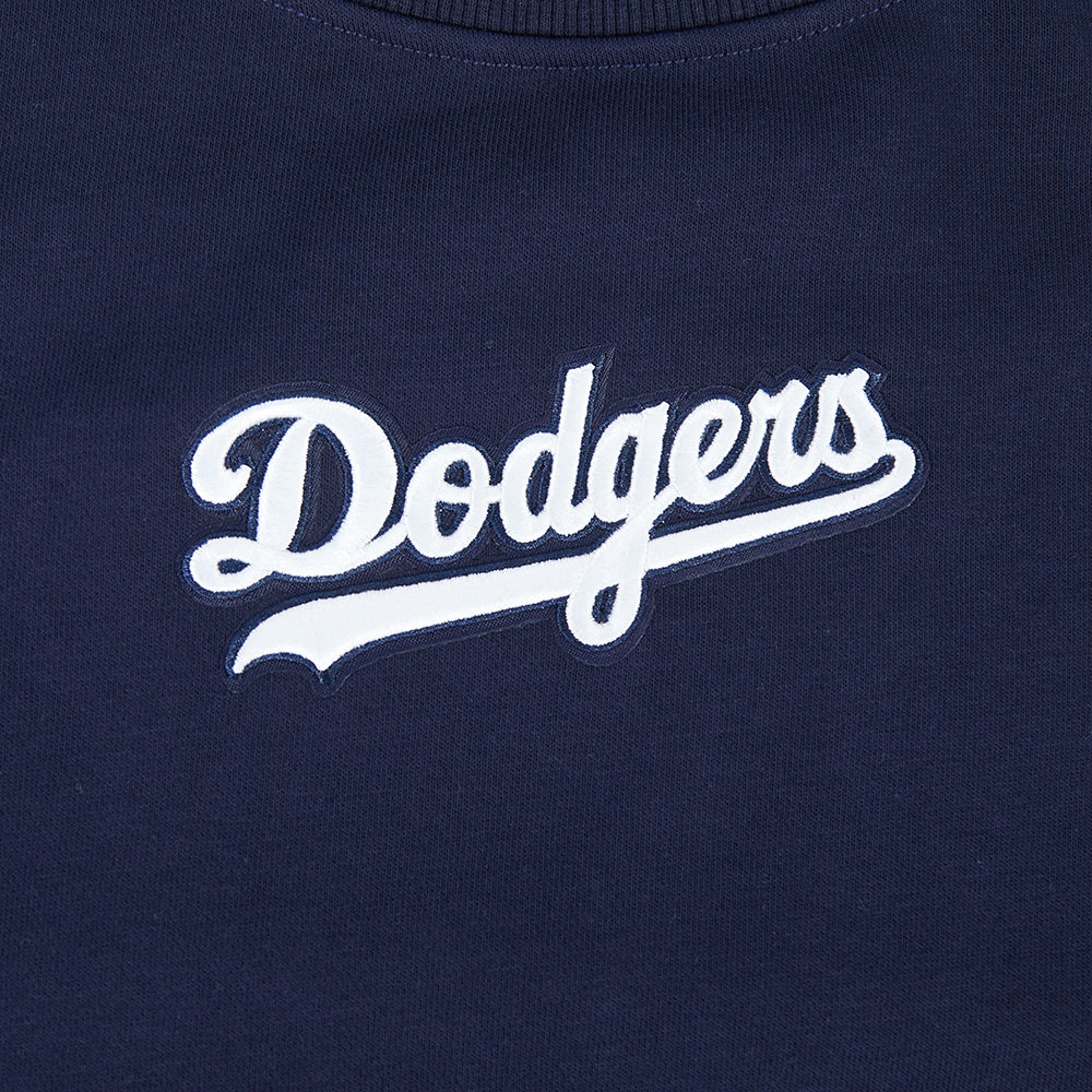 Pro Standard Womens LA Dodgers Cropped Wingspan Crewneck - Midnight Navy Denim Exchange
