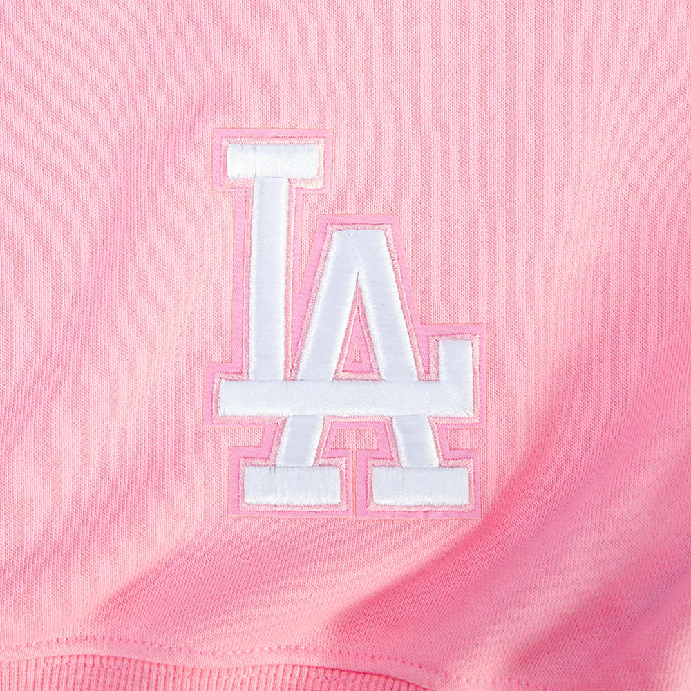 Pro Standard Womens LA Dodgers Cropped Wingspan Crewneck - Pink Denim Exchange