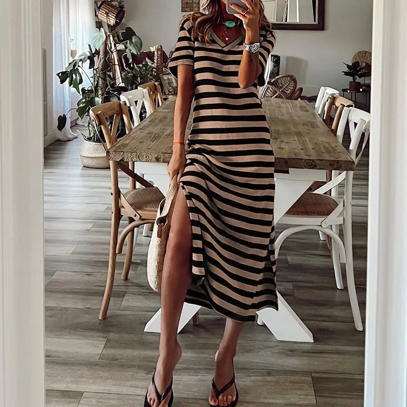 Spring European Style Loose Floral Dress