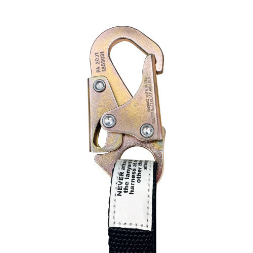 Frontline LPO62SADJ Combat 6' Tie-Back Double Leg Shock Absorbing Lanyard with Snaphooks VM Hardware