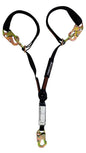 Frontline LPO62SADJ Combat 6' Tie-Back Double Leg Shock Absorbing Lanyard with Snaphooks VM Hardware