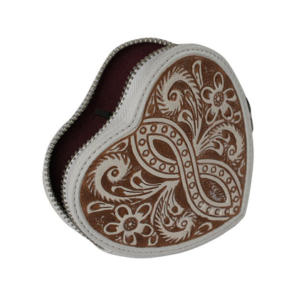 HandTooled Cupid Coin Pouch Ivory Dust Myra USA