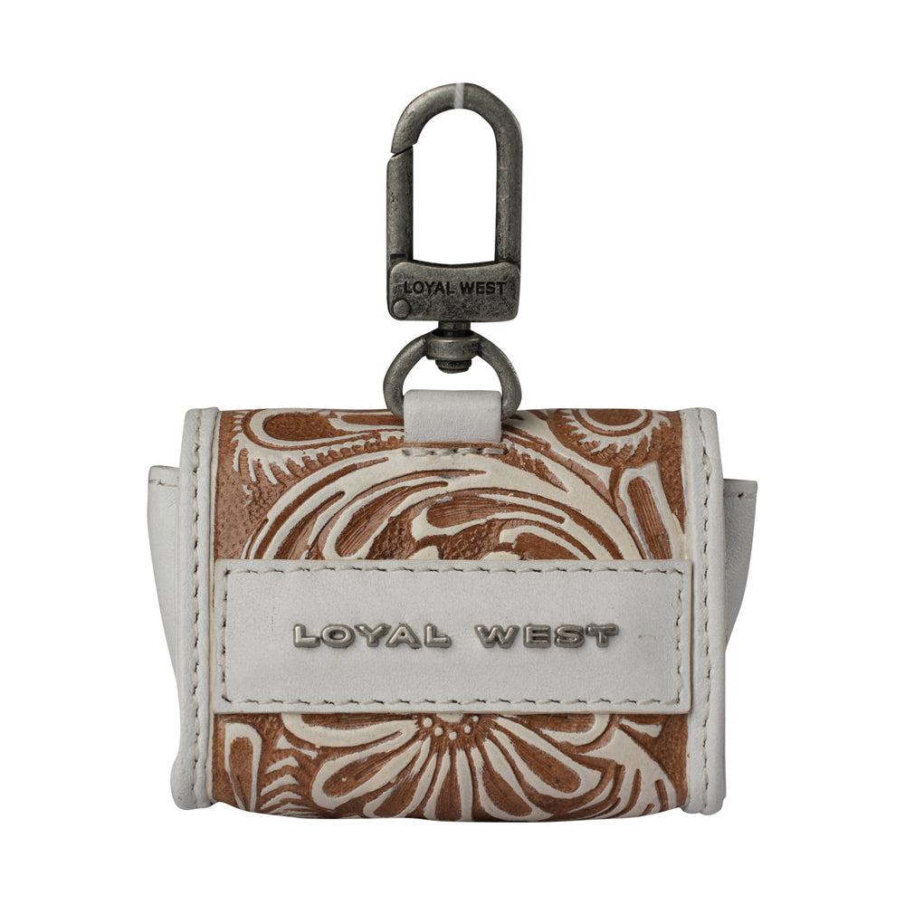 Handtooled Gloriana Clip-On Bag Charm - Ivory Dust Myra USA