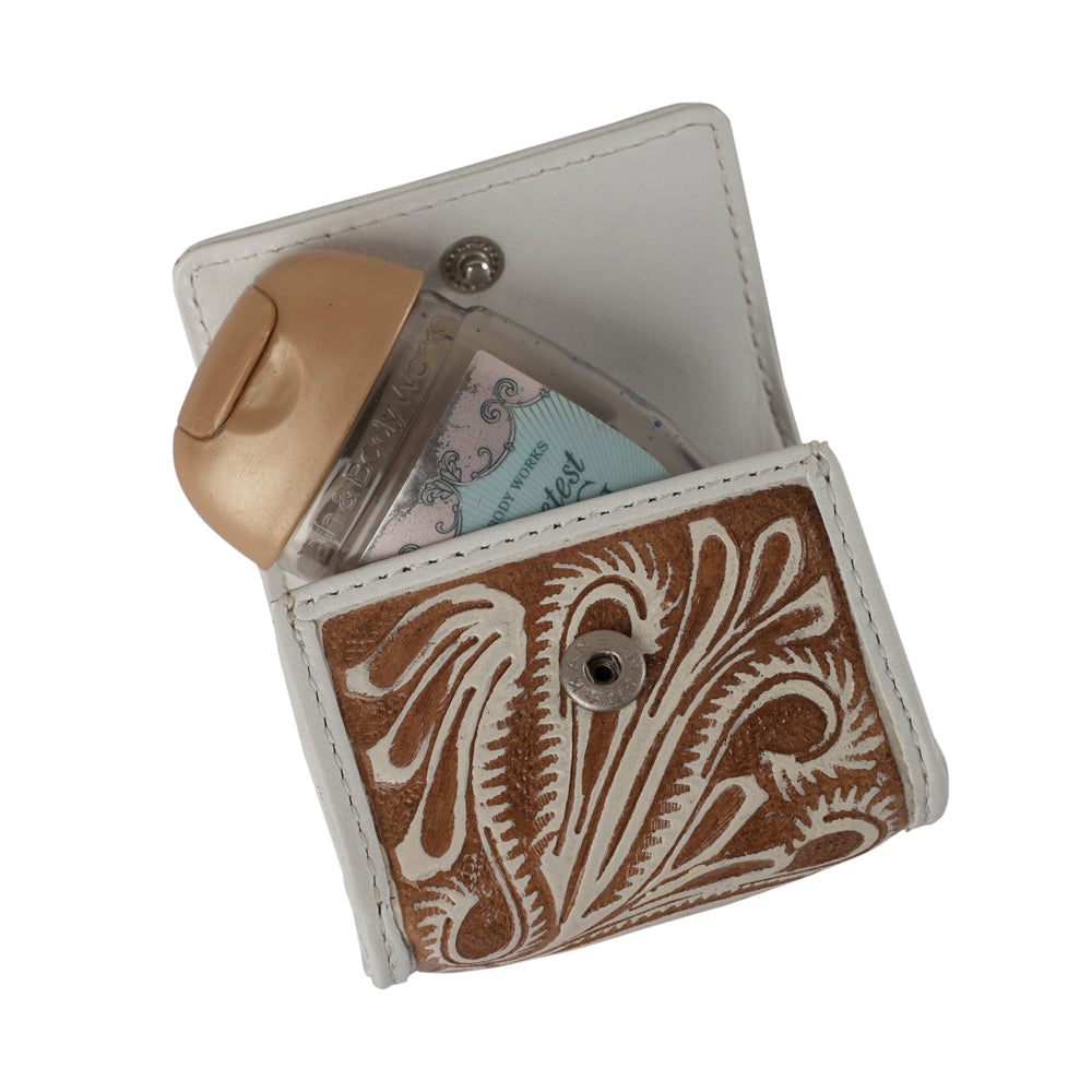 Handtooled Gloriana Clip-On Bag Charm - Ivory Dust Myra USA