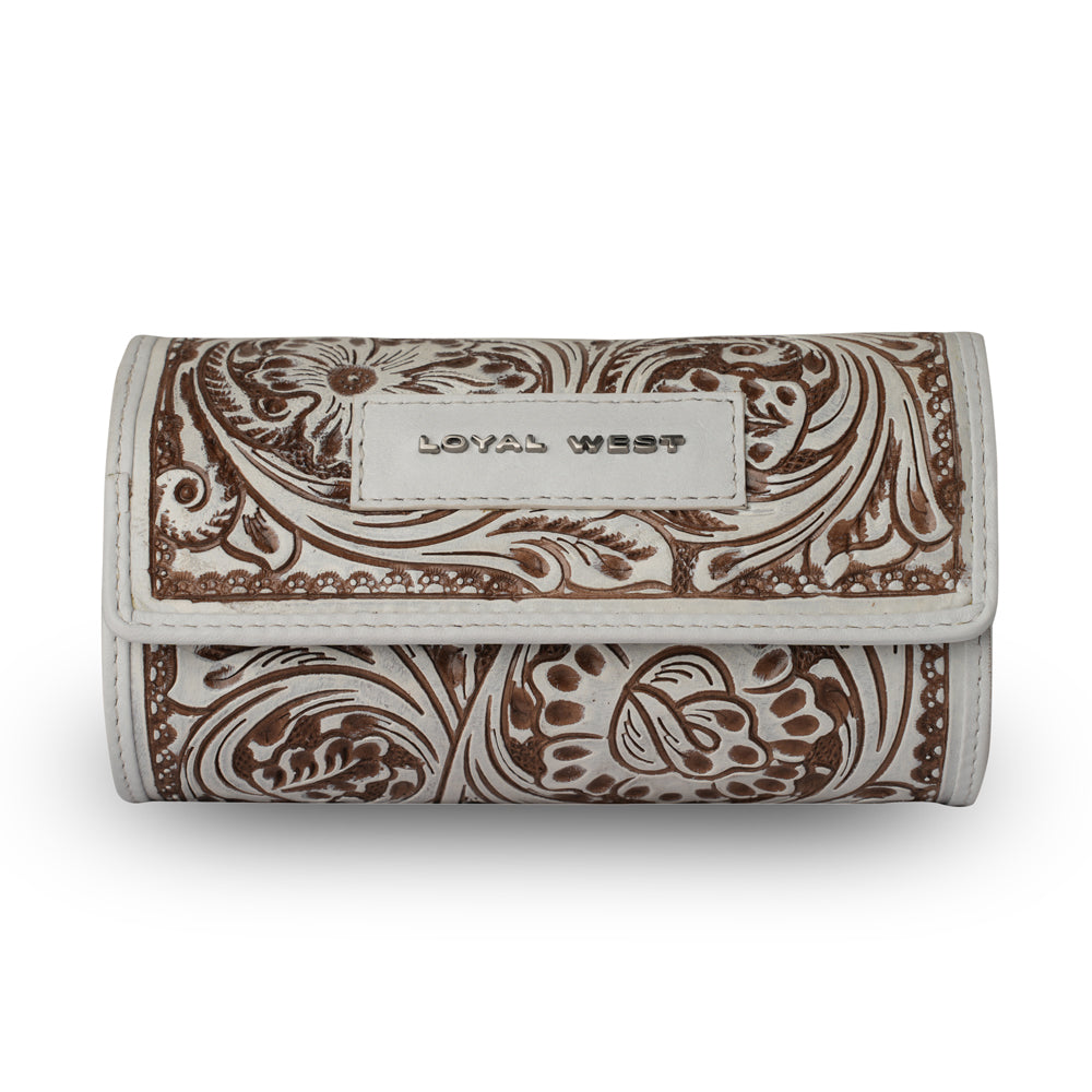 Handtooled Canyon Jewellery Case - Ivory Dust Myra USA