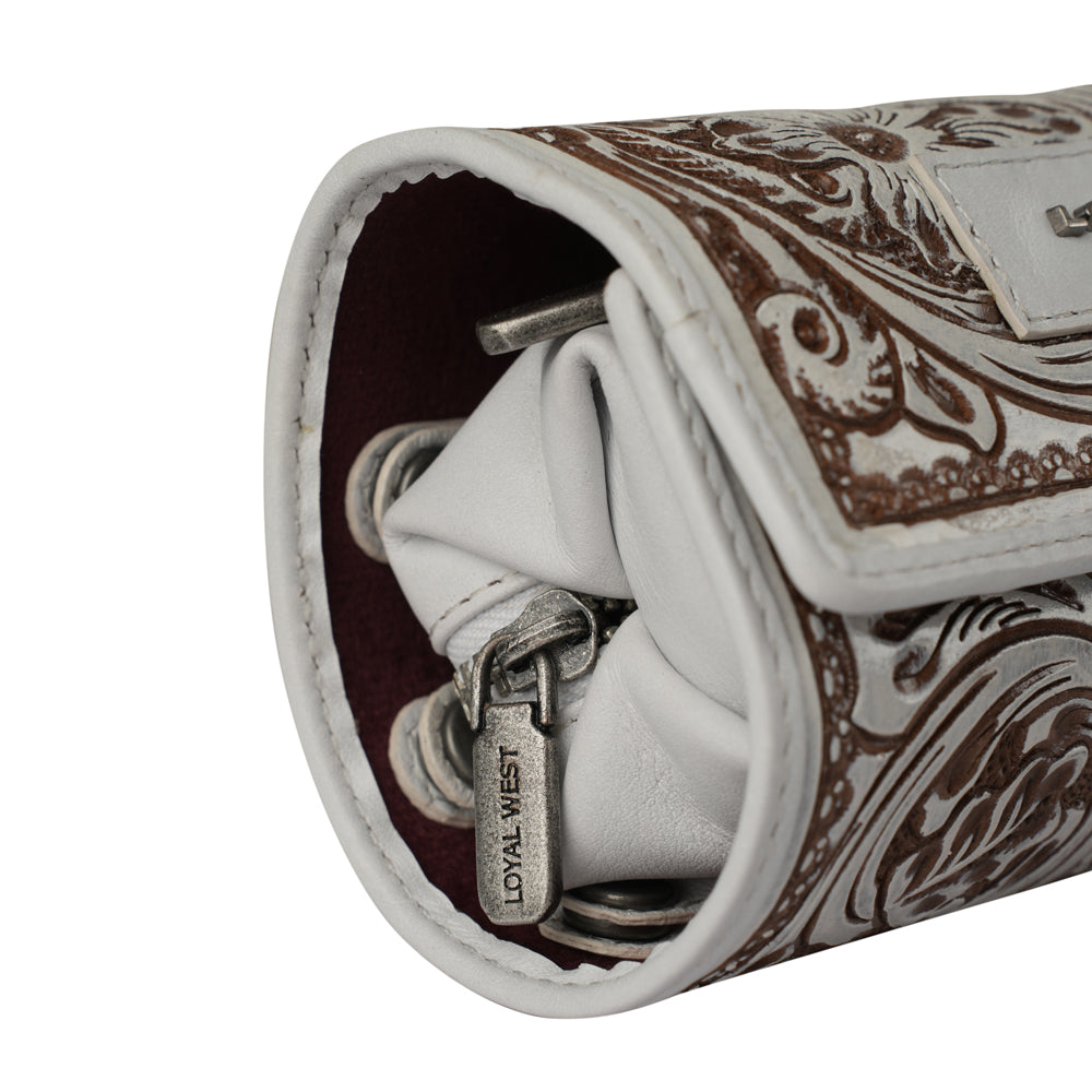 Handtooled Canyon Jewellery Case - Ivory Dust Myra USA