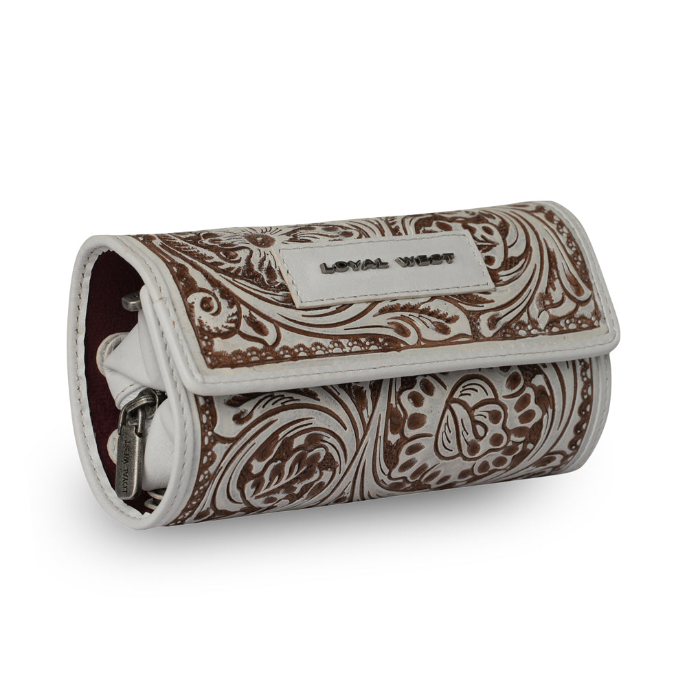 Handtooled Canyon Jewellery Case - Ivory Dust Myra USA