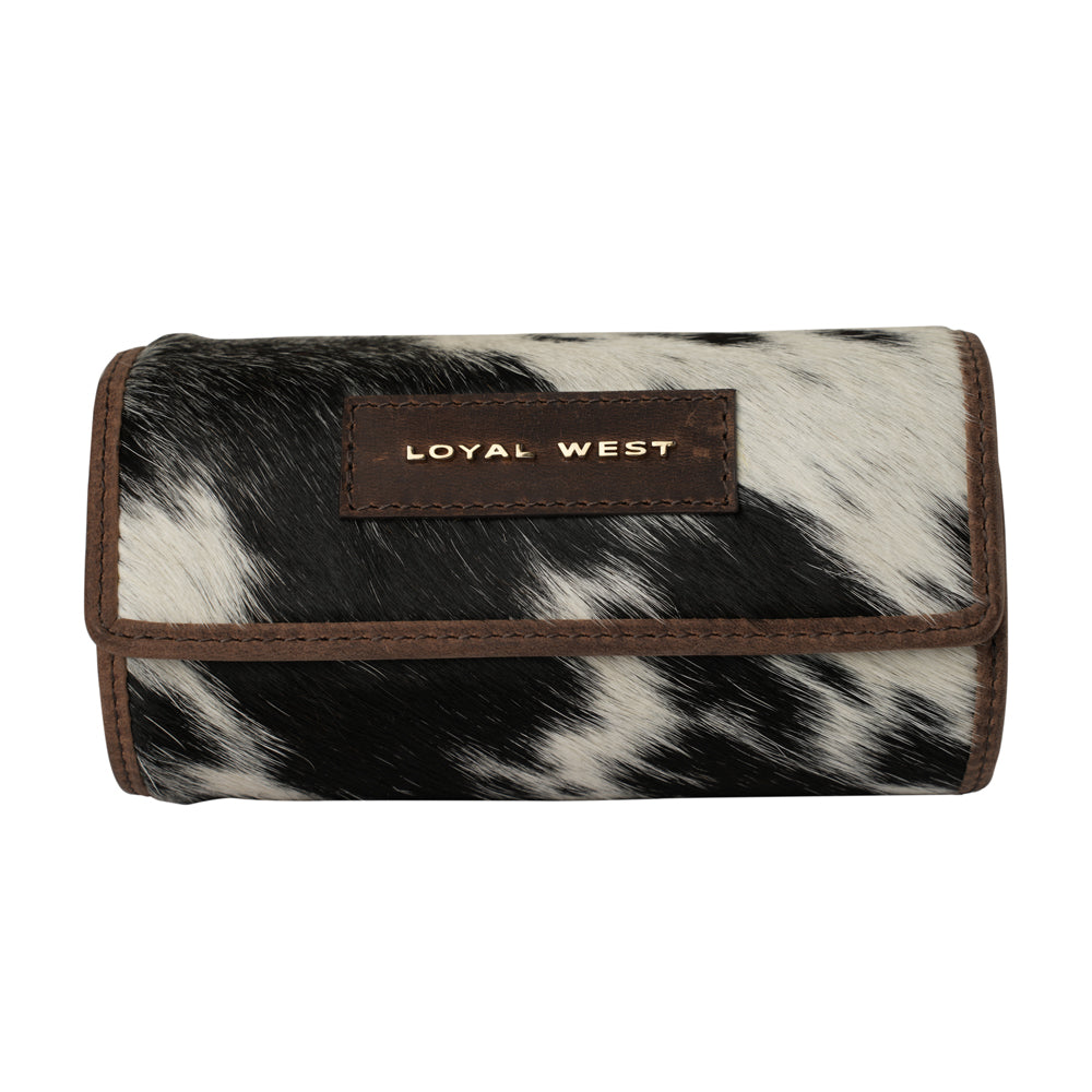 Canyon Jewellery Case - Black & White Cowhide Myra USA