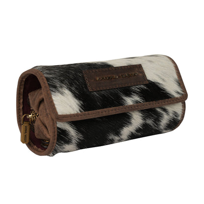 Canyon Jewellery Case - Black & White Cowhide Myra USA