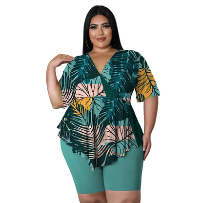 Bohemia Printed Plus Size Sexy Outfit
