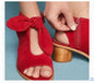 Frosted Fish Mouth Bow Thick High Heels