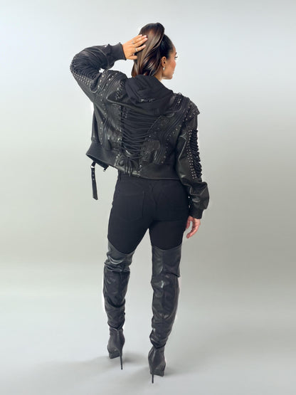 Lace Up Leather Bomber Jacket Apple Bottom Jeans
