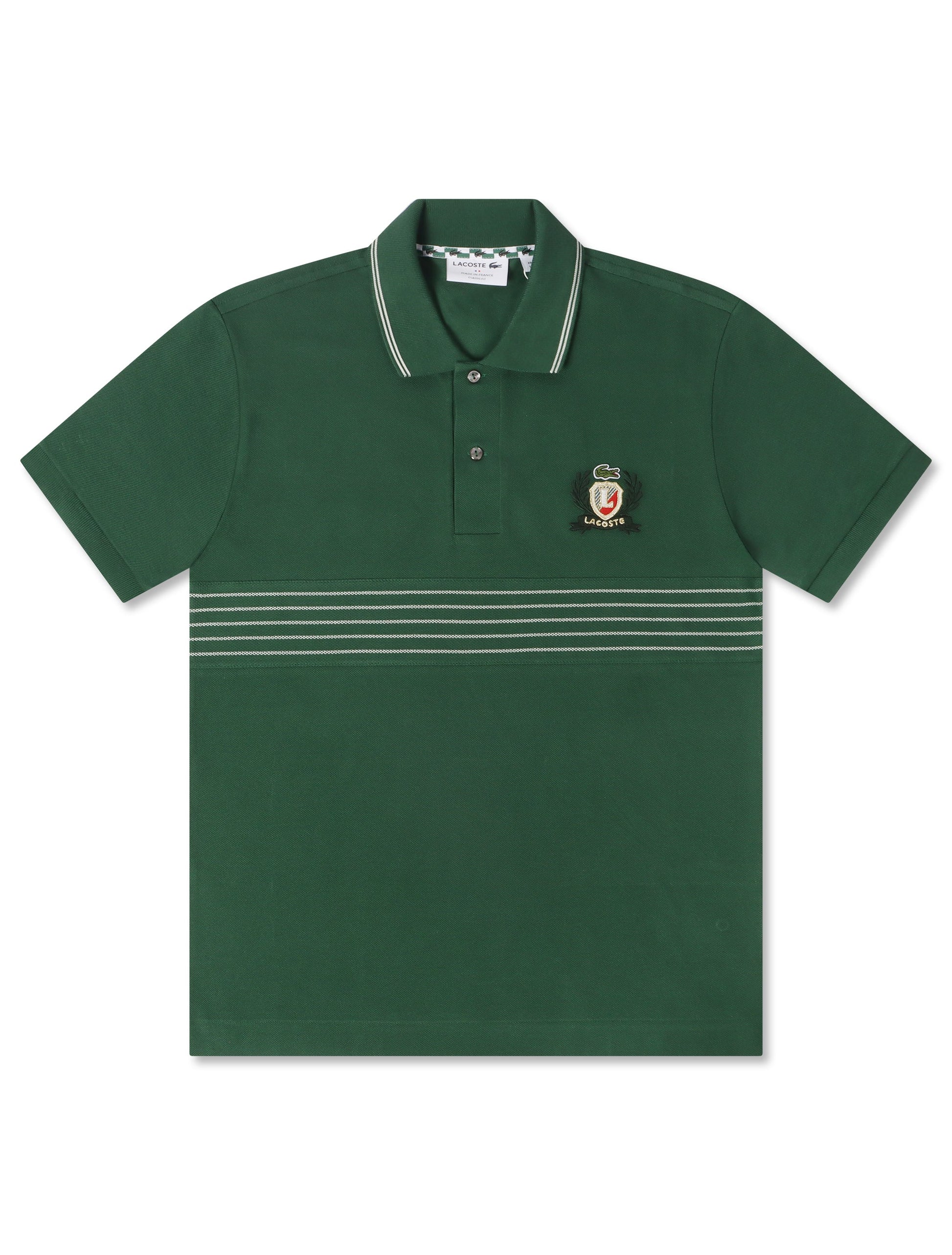 Lacoste Classic Fit Embroidered Shield Polo - Green Denim Exchange