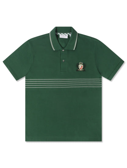 Lacoste Classic Fit Embroidered Shield Polo - Green Denim Exchange