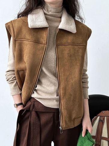 Desert Breeze Sleeveless Lambs Wool Vest for Cowgirl Style - Warm & Stylish Country in My Heart