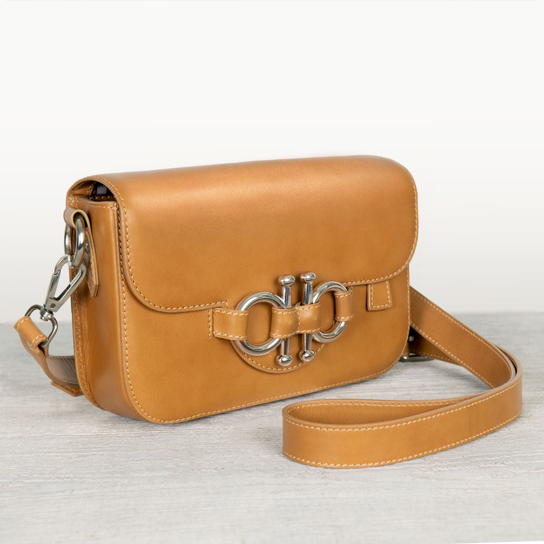 Lana - Horse Bit Crossbody Luxury Leather Bag in Caramel Urban-Equestrian