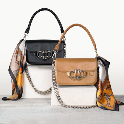 Lana - Horse Bit Crossbody Luxury Leather Bag in Caramel Urban-Equestrian