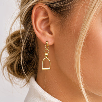 Langley - Equestrian Riding Stirrup Earring in Gold Urban-Equestrian