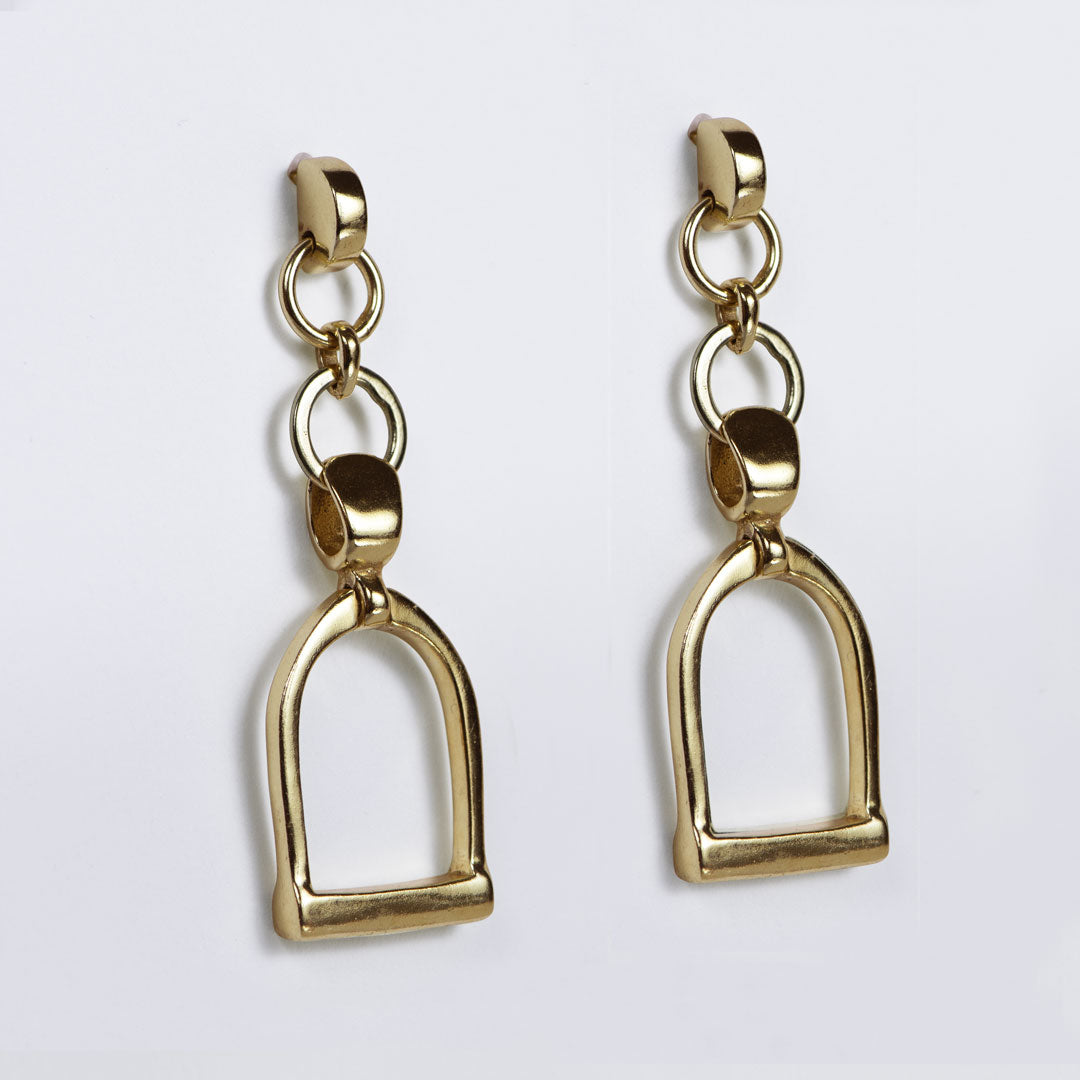 Cortina - Cuban Chain Horse Stirrup Necklace in Gold Urban-Equestrian