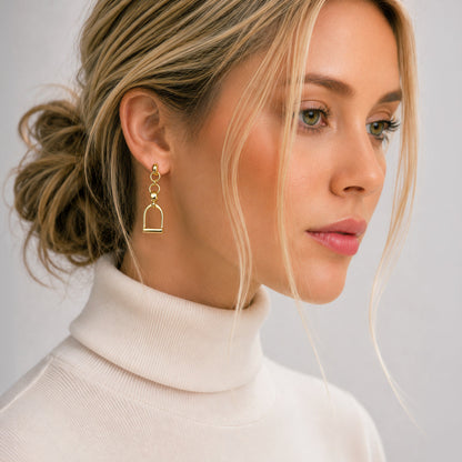 Langley - Equestrian Riding Stirrup Earring in Gold Urban-Equestrian