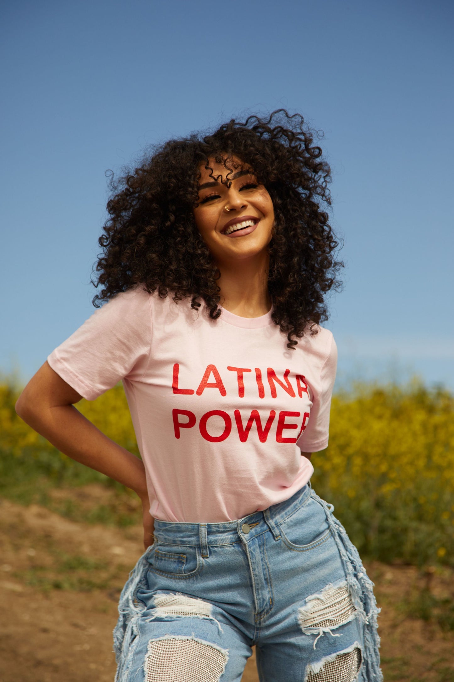 Soft Pink Latina Power Tee JZD