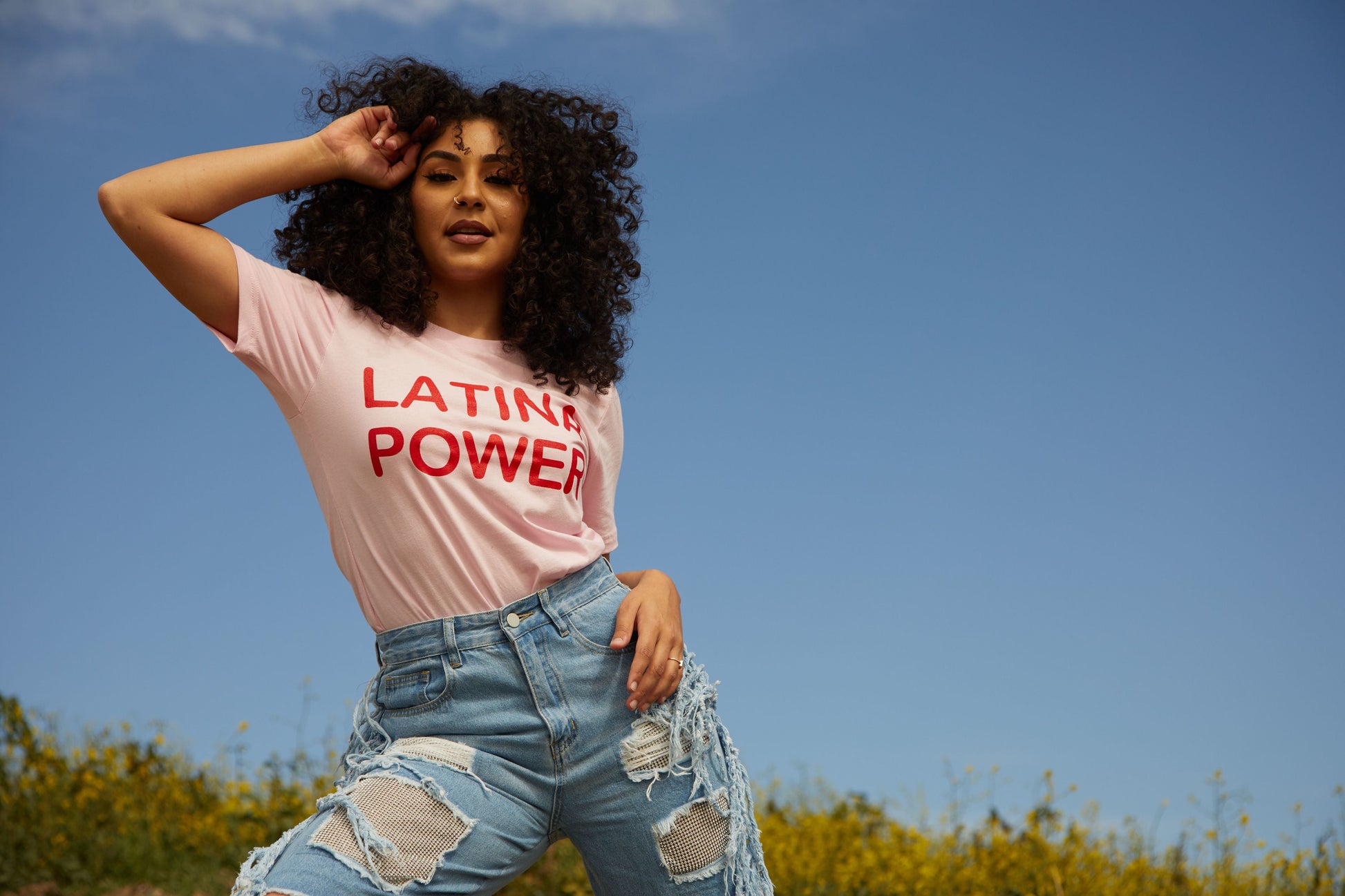 Soft Pink Latina Power Tee JZD