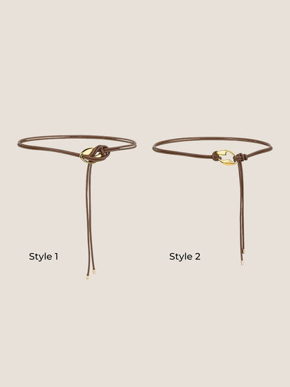 Recycled Leather Belt Versatile Styling Waist Accessory AURELIA