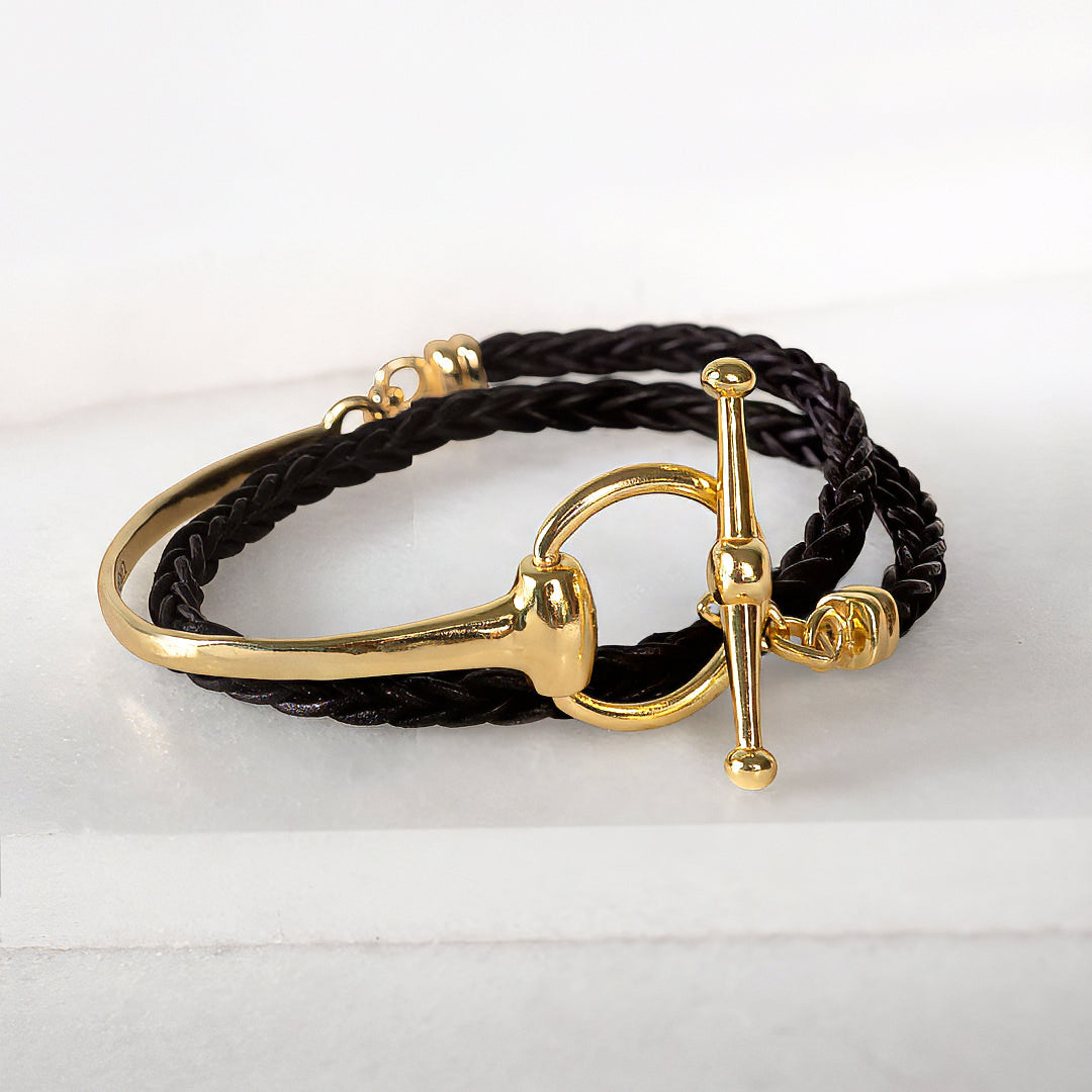 Odeza - Wrap Around Horse Bit Bracelet in Gold Urban-Equestrian
