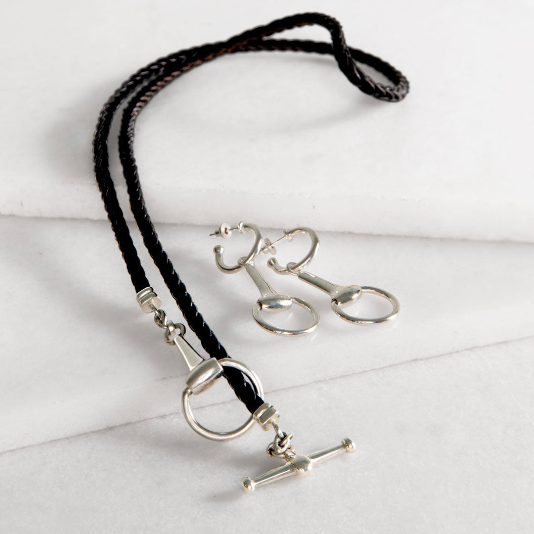 Odeza - Wrap Around Horse Bit Bracelet in Silver & Black Urban-Equestrian
