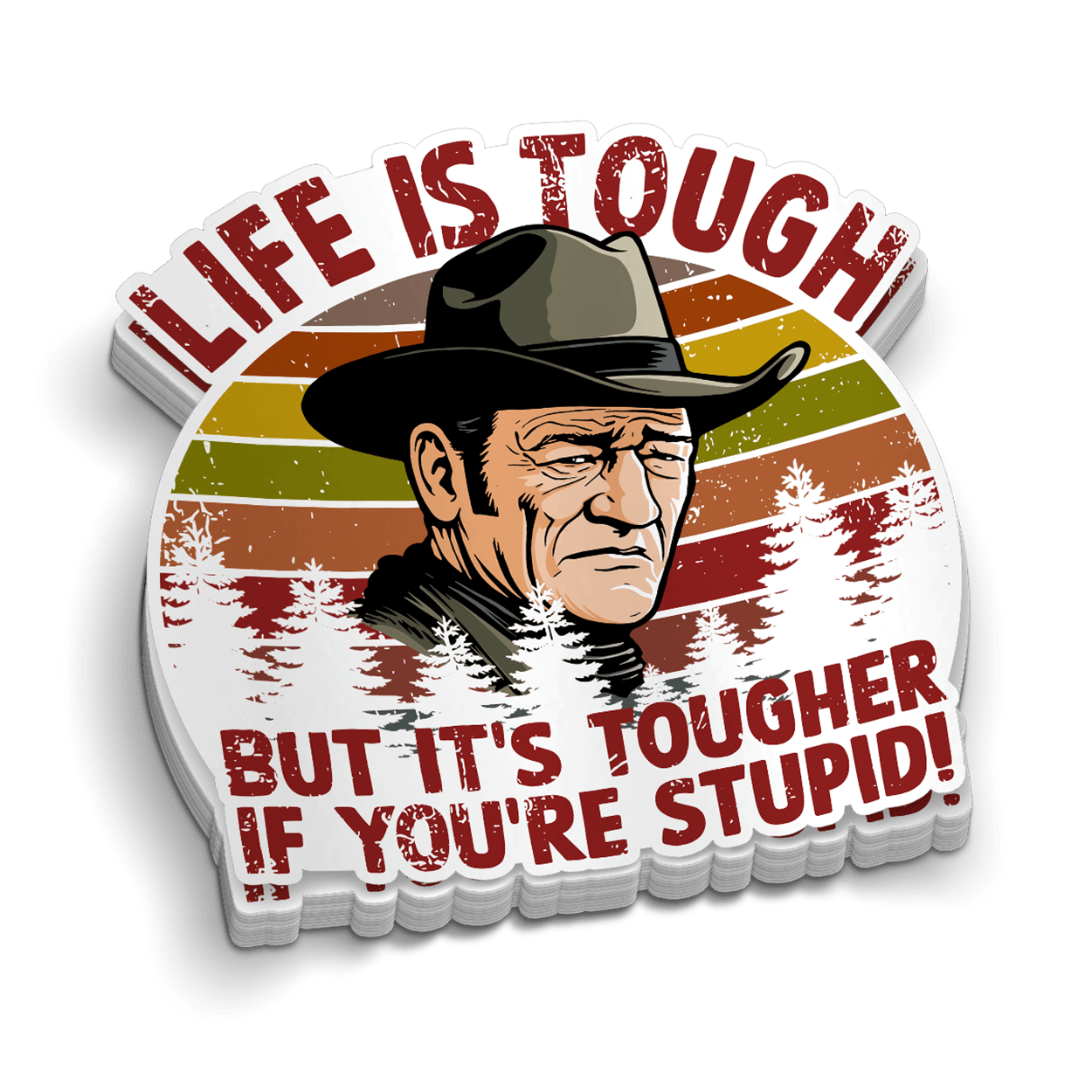 Life Is Tough Hard Hat Decal Armed American Supply