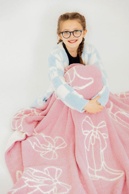 Light Pink Cowgirl Cozy Blanket