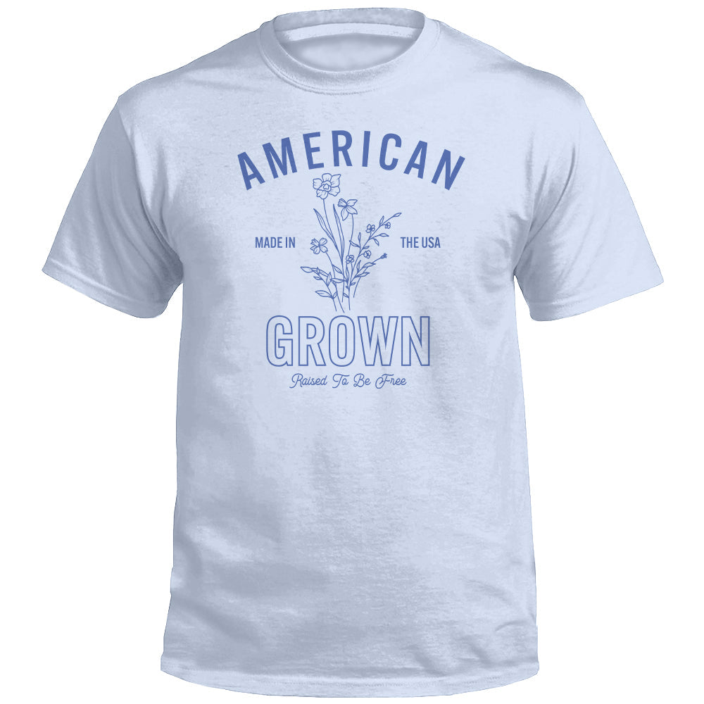 American Grown Raised To Be Free (Front) Shield Republic