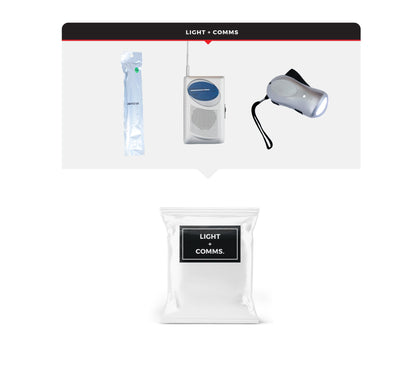 Children's Survival Kit with Rugged Telescoping Rolling Bag quakekits.com