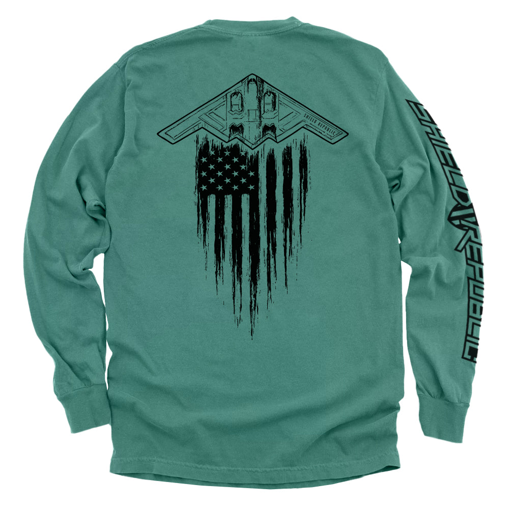 B2 Stealth Bomber Flag Shield Republic
