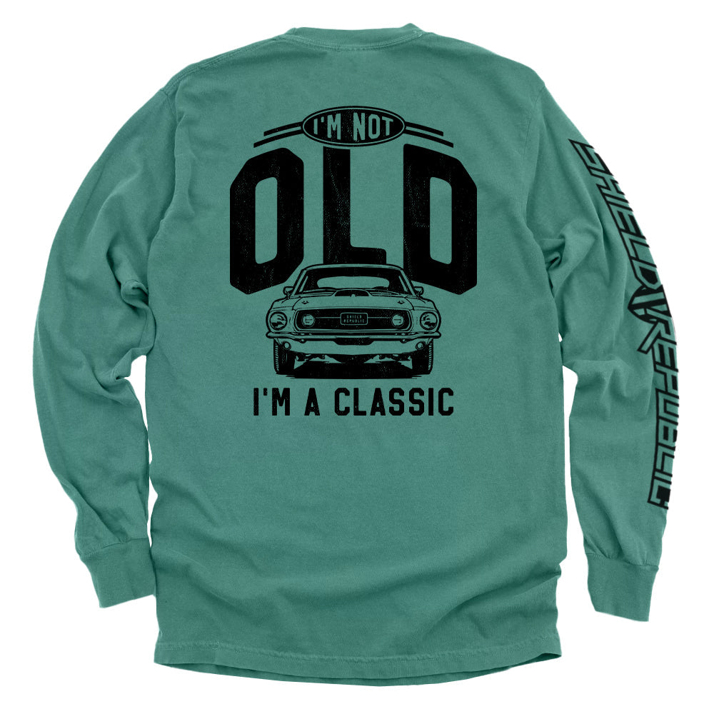 I'm Not Old I'm a Classic (69 Mustang) Shield Republic