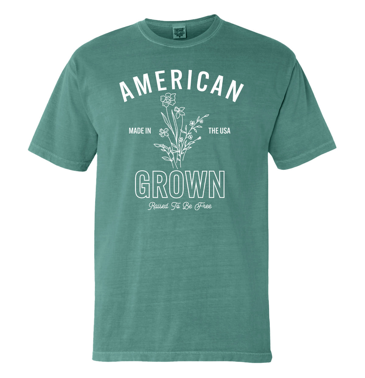American Grown Raised To Be Free (Front) Shield Republic