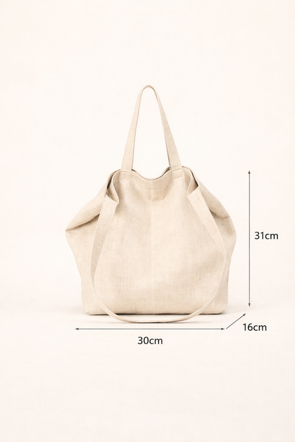 Lightweight Ramie Canvas Large Tote Bag