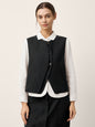 Linen-Lyocell Panel Layered Vest ODELIA