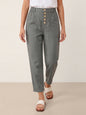 Linen Simple Button Fly Trousers HEIDI LINTICO